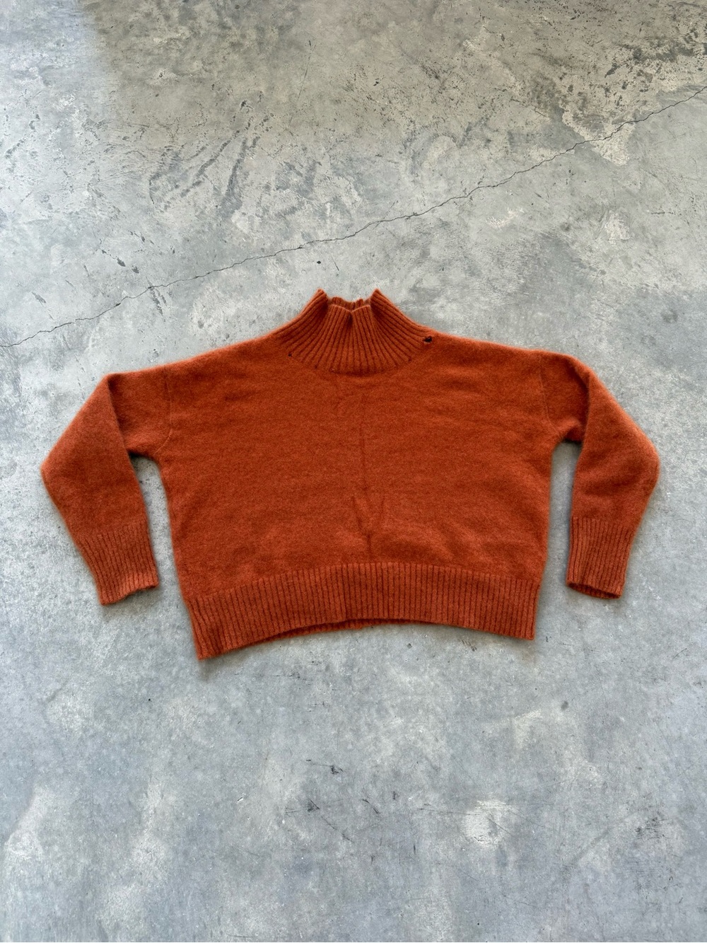 Free People Rust Orange Mock Neck Sweater